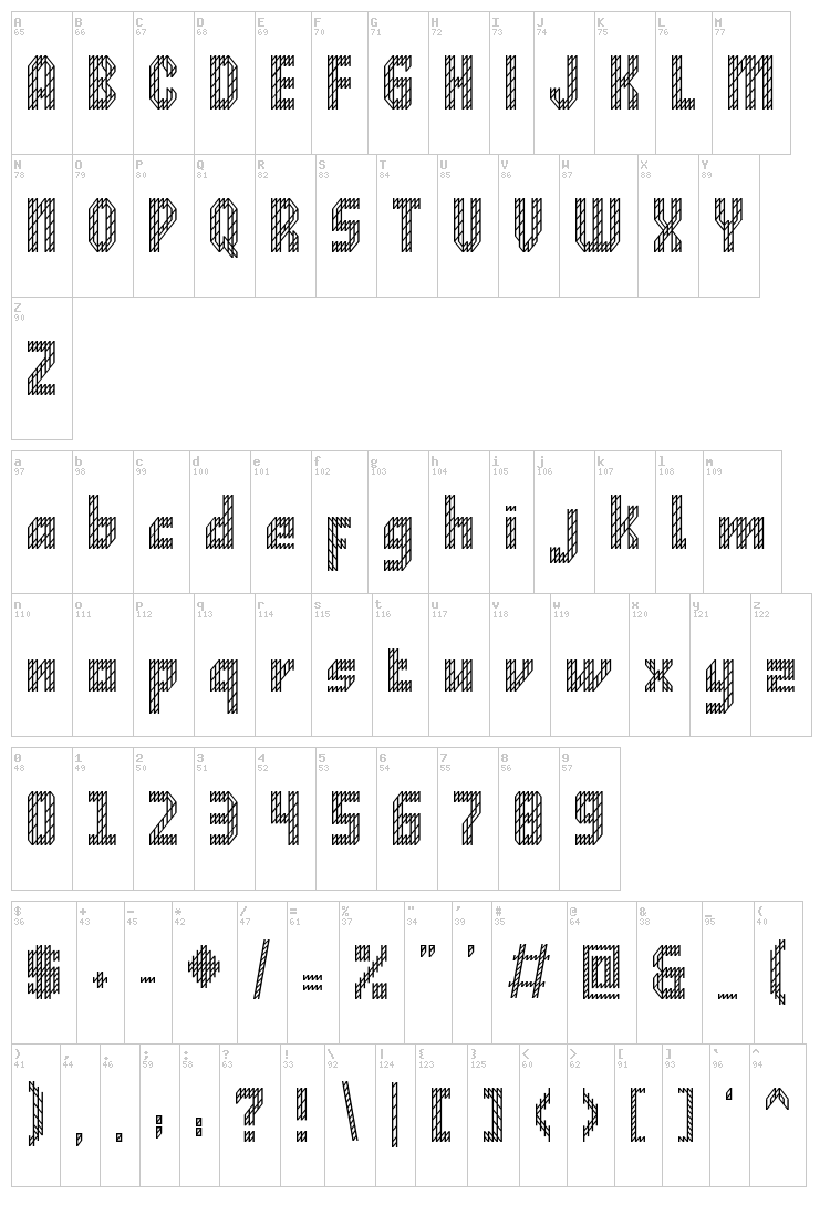 Raw District FP font map